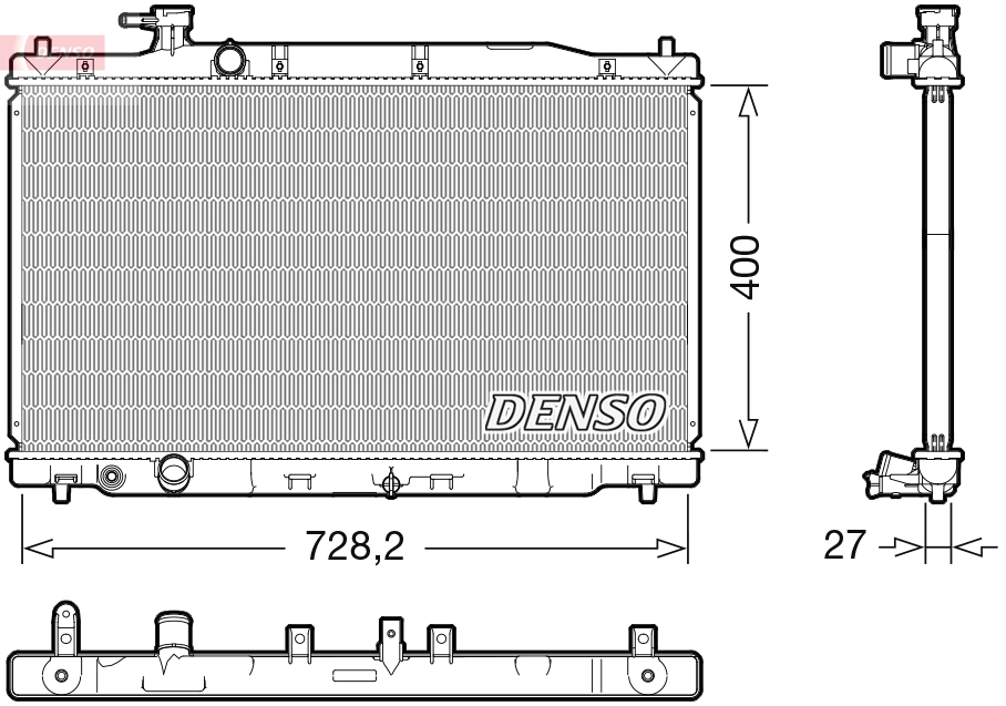 Radiator, engine cooling - DRM40050 DENSO