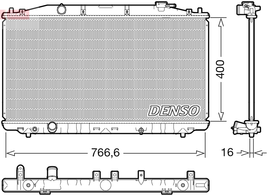 Radiatore, Raffreddamento motore - DRM40051 DENSO