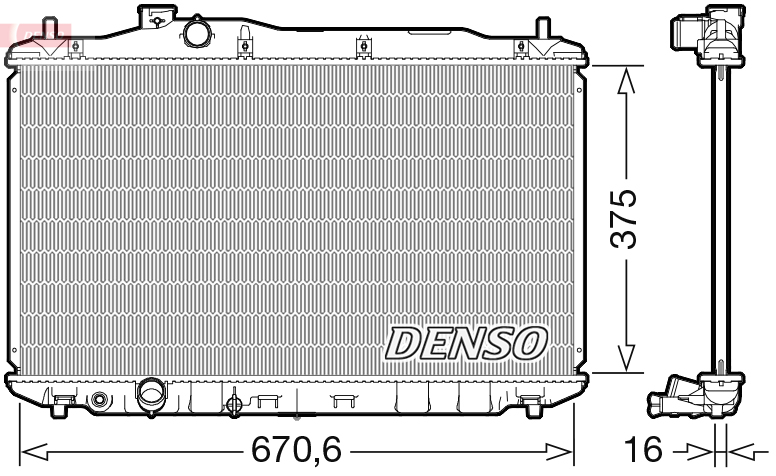 Radiator, engine cooling - DRM40105 DENSO