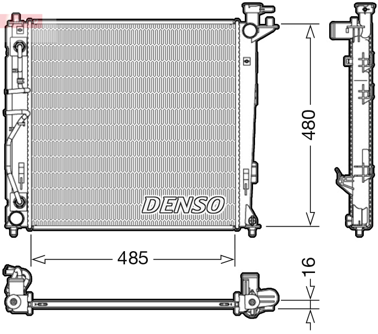 Radiator, engine cooling - DRM41007 DENSO