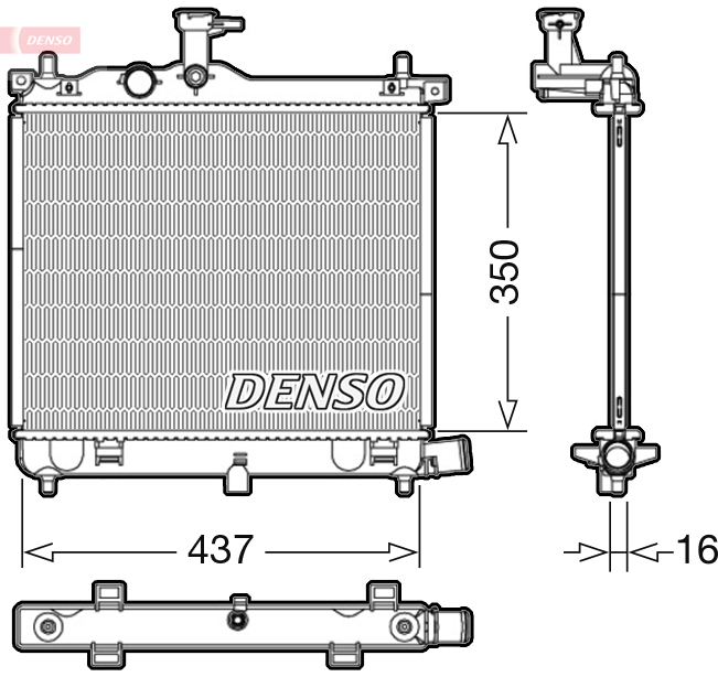 Radiator, engine cooling - DRM41009 DENSO