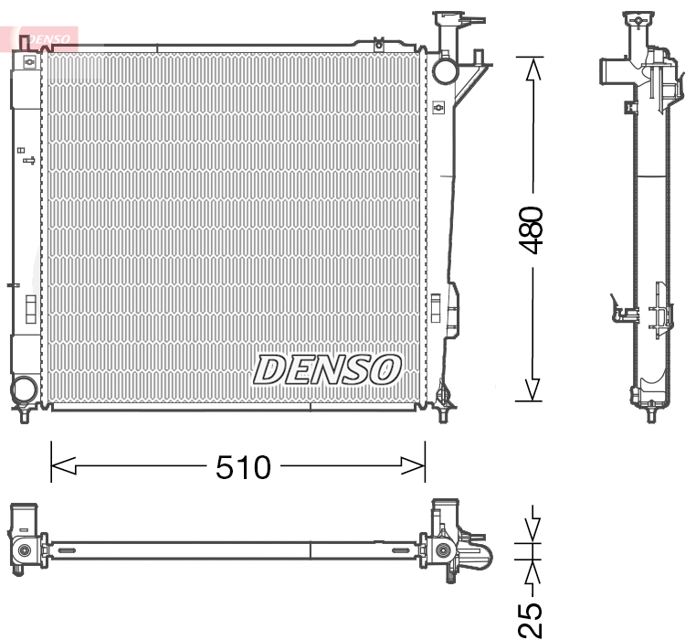 Radiatore, Raffreddamento motore - DRM41015 DENSO