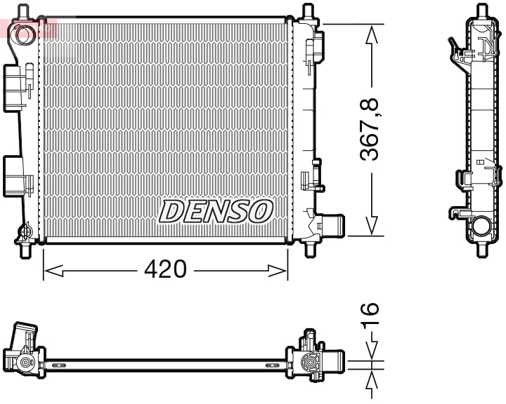 Radiatore, Raffreddamento motore - DRM41025 DENSO