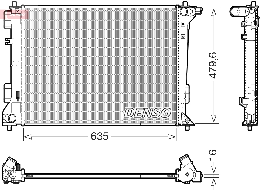 Радиатор, охлаждение двигателя - DRM41028 DENSO