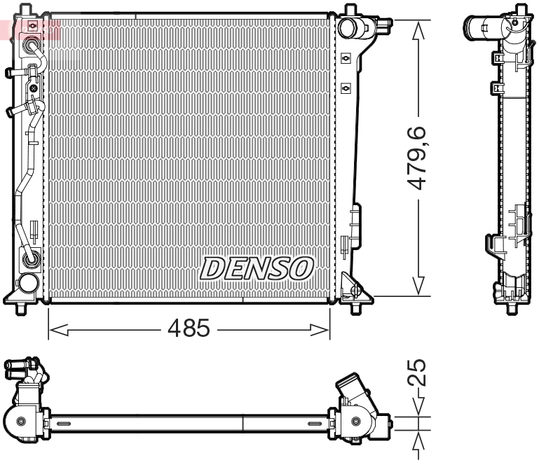 Radiatore, Raffreddamento motore - DRM41030 DENSO