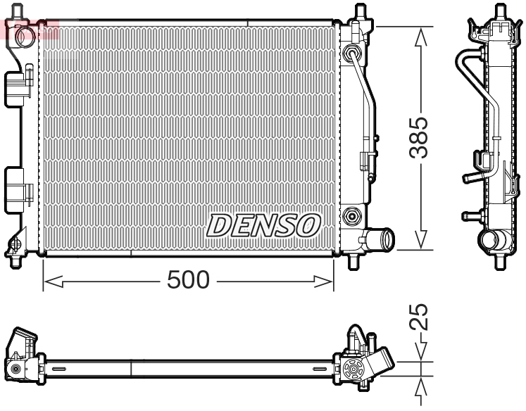 Radiatore, Raffreddamento motore - DRM41033 DENSO