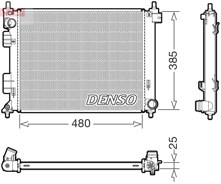 Radiatore, Raffreddamento motore - DRM41035 DENSO