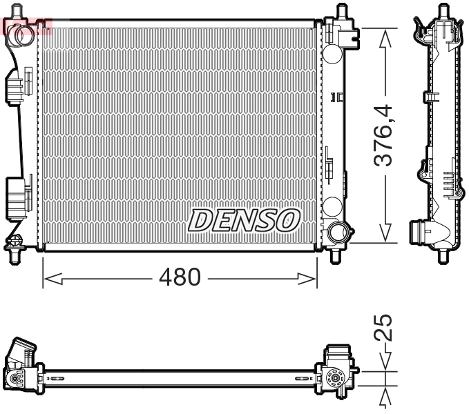 Radiator, engine cooling - DRM41037 DENSO