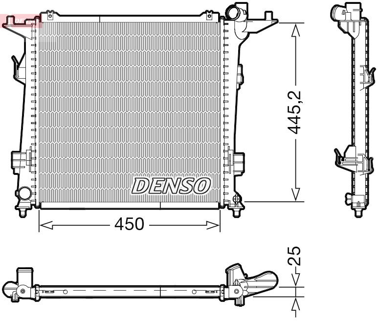 Radiator, engine cooling - DRM43006 DENSO