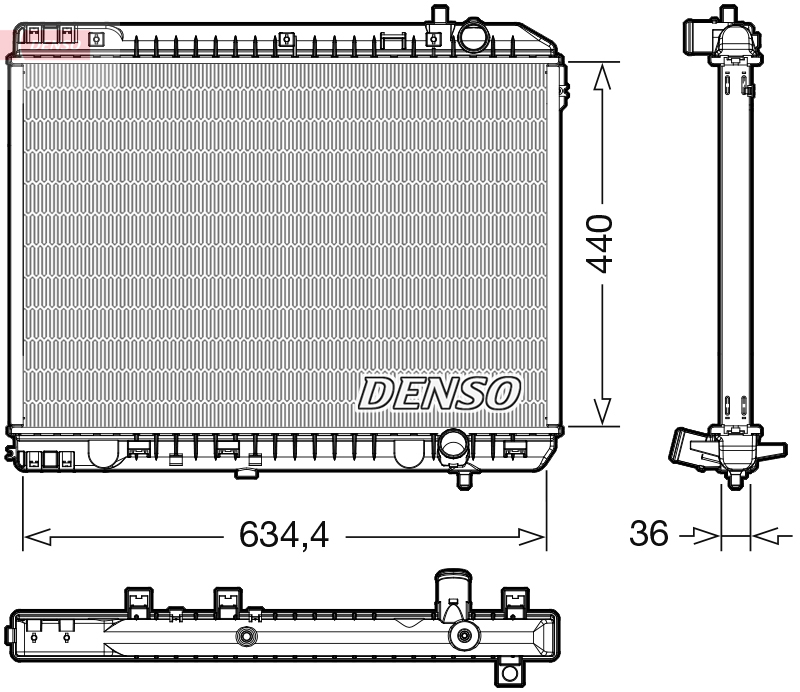 Radiator, engine cooling - DRM43008 DENSO