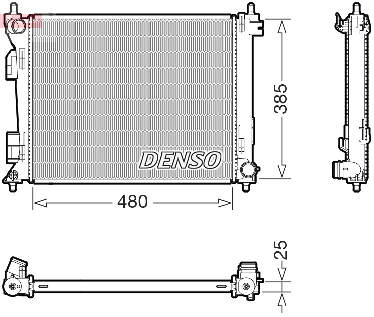 Radiator, engine cooling - DRM43010 DENSO