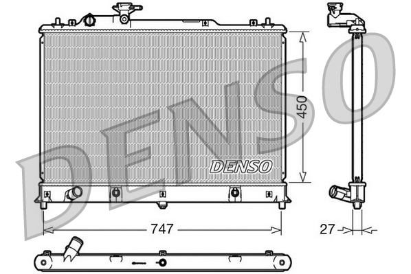 Radiator, engine cooling - DRM44025 DENSO