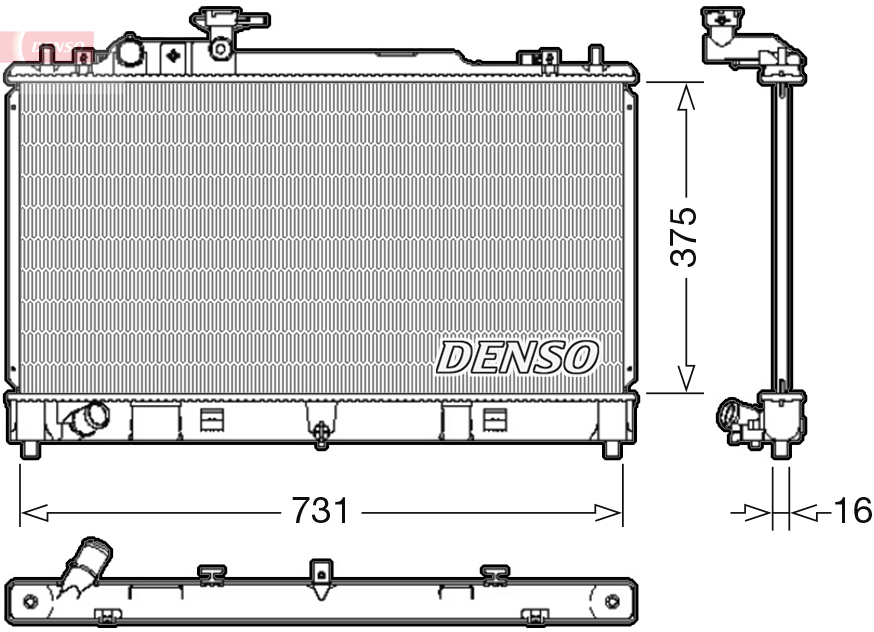Radiator, engine cooling - DRM44036 DENSO