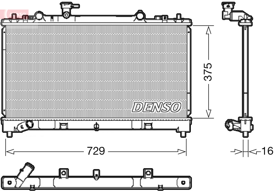 Radiator, engine cooling - DRM44038 DENSO