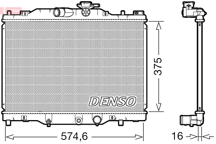 Radiator, engine cooling - DRM44043 DENSO