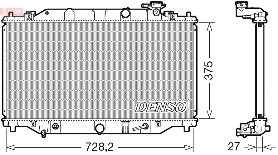 Radiator, engine cooling - DRM44044 DENSO
