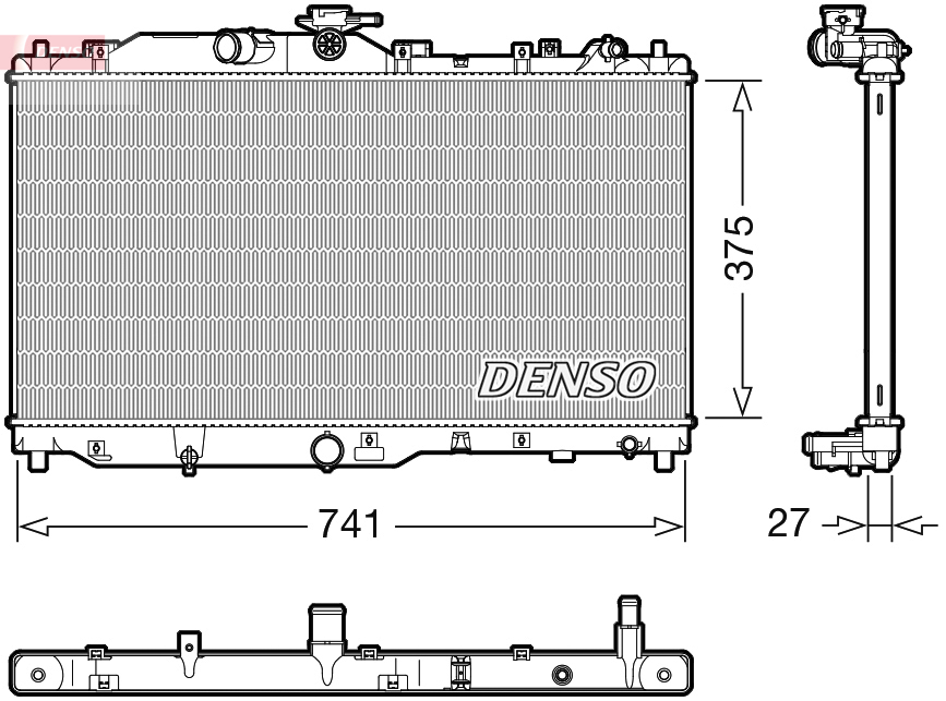 Radiator, engine cooling - DRM44050 DENSO
