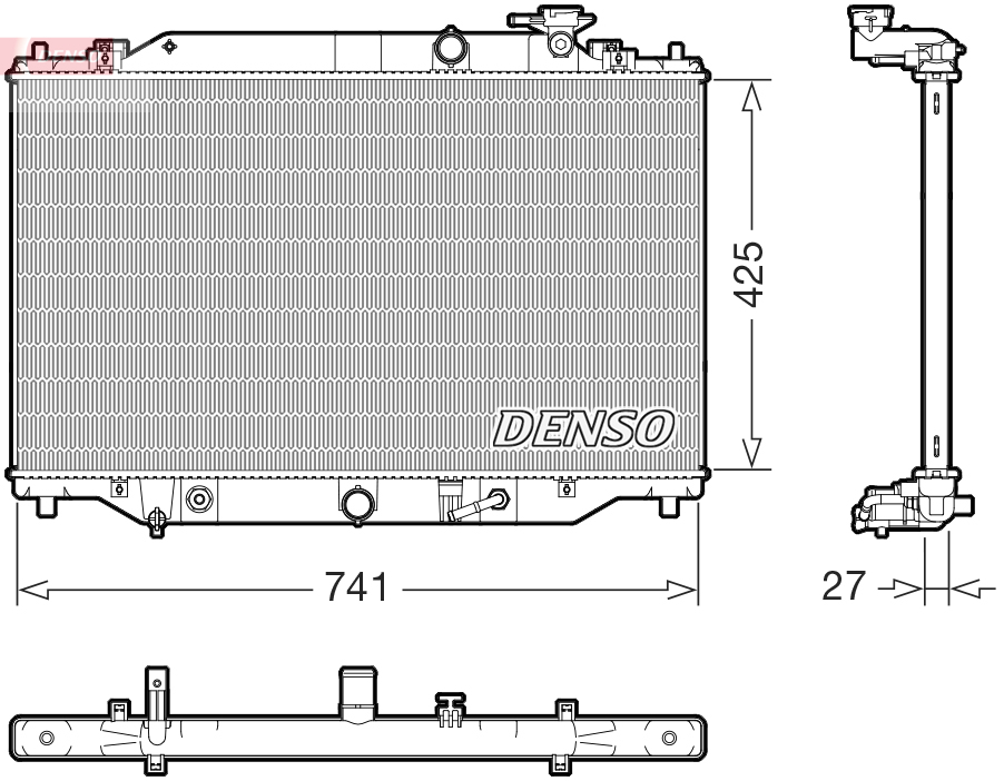 radiatorius, variklio aušinimas - DRM44051 DENSO