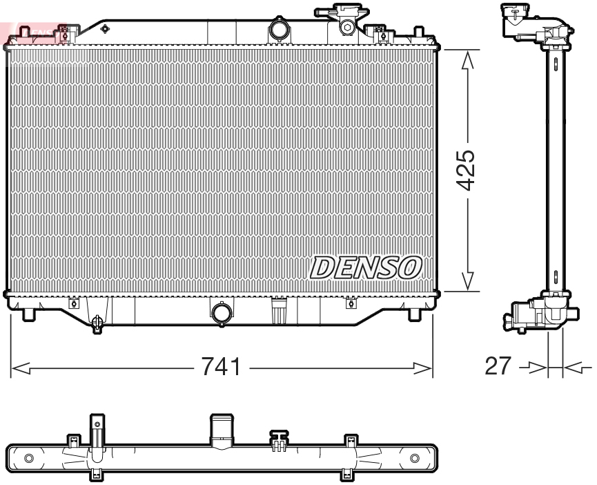 Radiator, engine cooling - DRM44052 DENSO