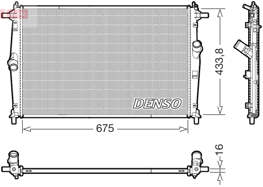 Radiator, engine cooling - DRM44054 DENSO