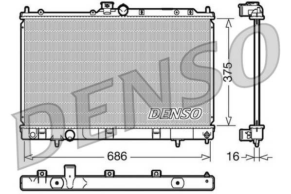 Radiator, engine cooling - DRM45025 DENSO