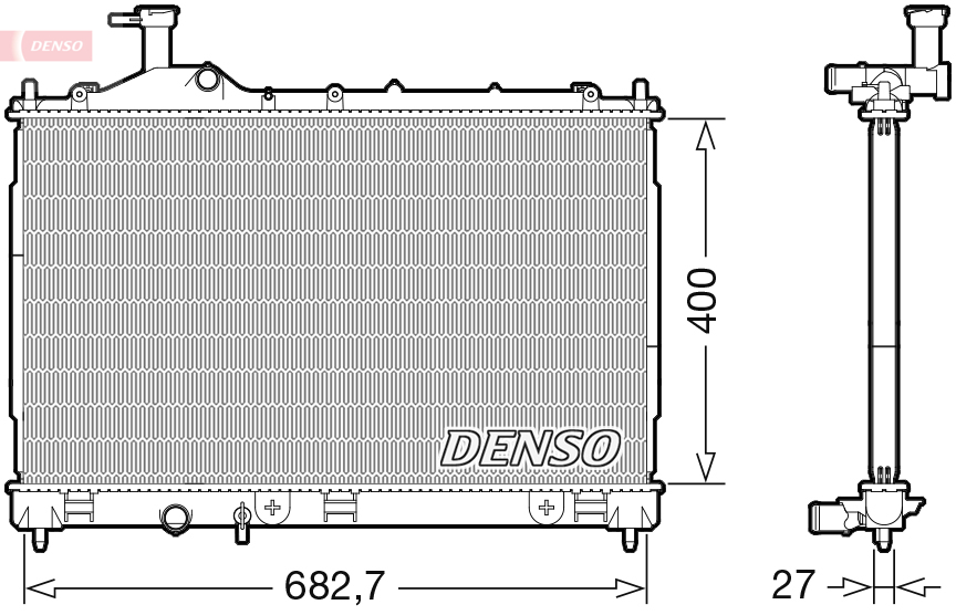 Radiator, engine cooling - DRM45042 DENSO
