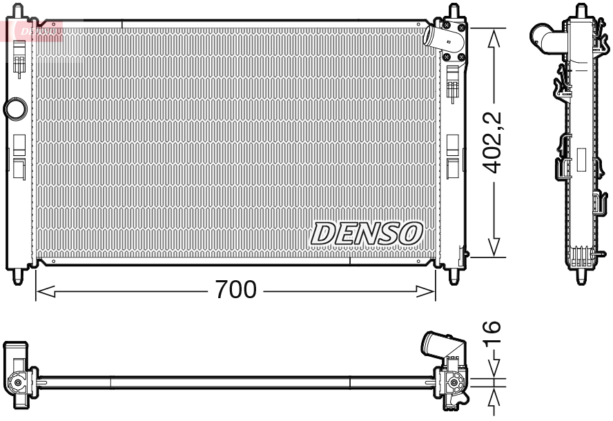 Radiator, engine cooling - DRM45050 DENSO