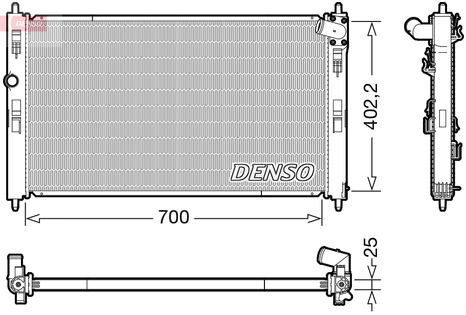 Radiator, engine cooling - DRM45053 DENSO