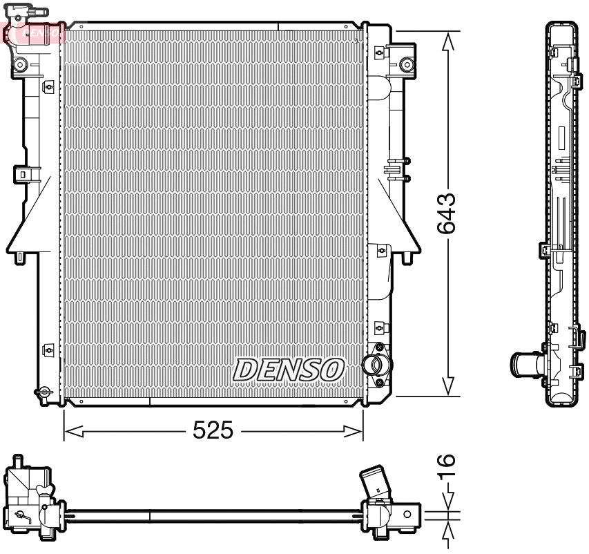 Radiator, engine cooling - DRM45054 DENSO