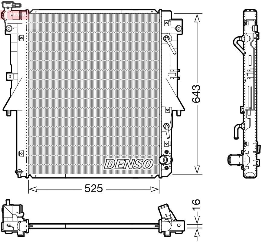 Radiator, engine cooling - DRM45055 DENSO