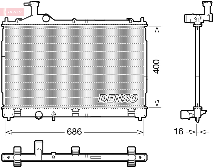 Radiator, engine cooling - DRM45056 DENSO