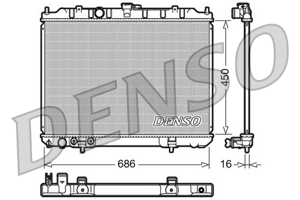 radiatorius, variklio aušinimas - DRM46005 DENSO
