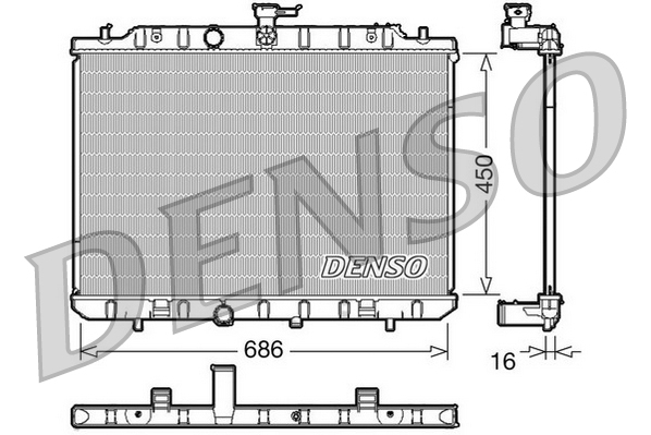 Kühler, Motorkühlung - DRM46006 DENSO