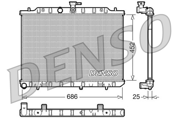 Radiatore, Raffreddamento motore - DRM46007 DENSO