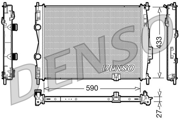 Radiator, engine cooling - DRM46019 DENSO