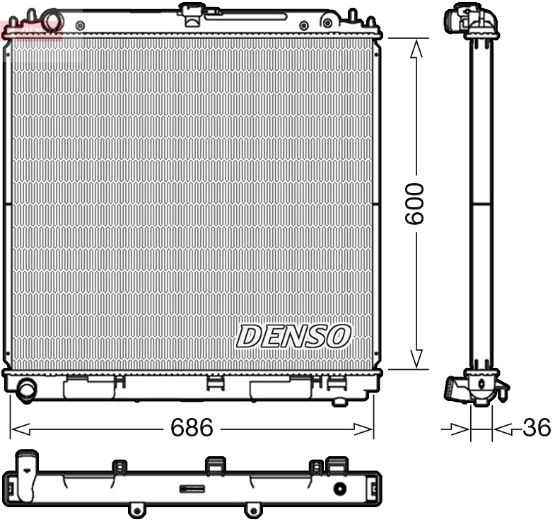 Radiator, engine cooling - DRM46041 DENSO
