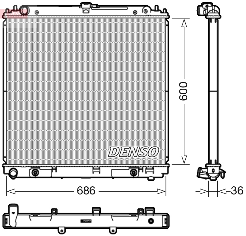 Radiator, engine cooling - DRM46042 DENSO