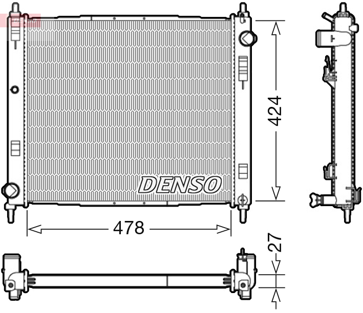 Радиатор, охлаждение двигателя - DRM46044 DENSO