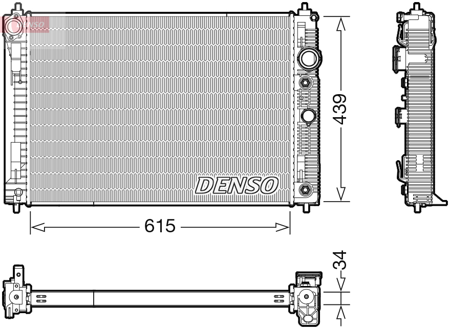 Радиатор, охлаждение двигателя - DRM46045 DENSO