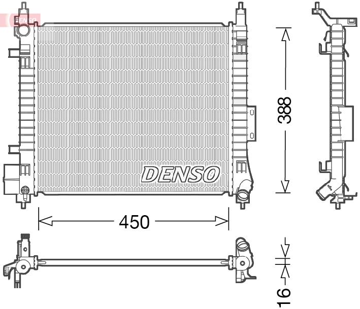 Radiatore, Raffreddamento motore - DRM46054 DENSO