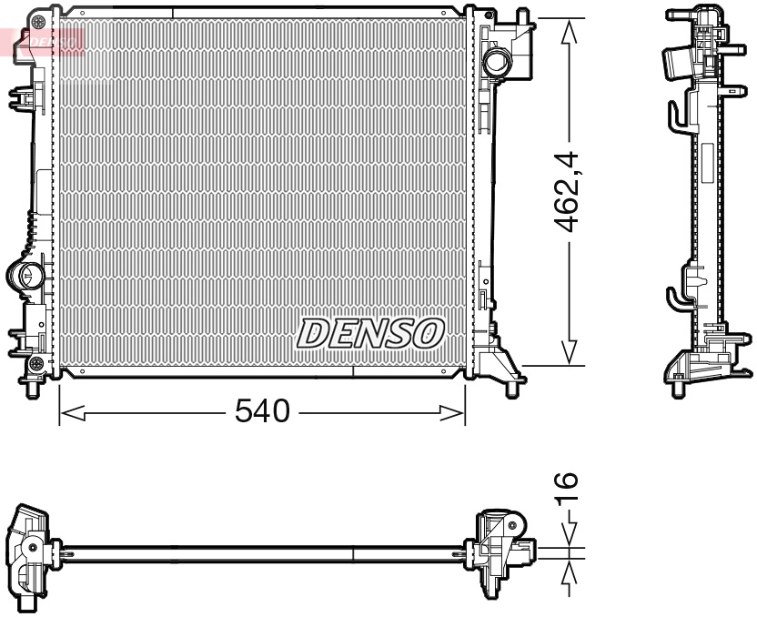 Radiator, engine cooling - DRM46062 DENSO