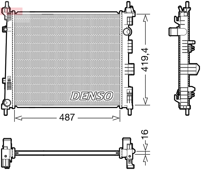 Радиатор, охлаждение двигателя - DRM46069 DENSO