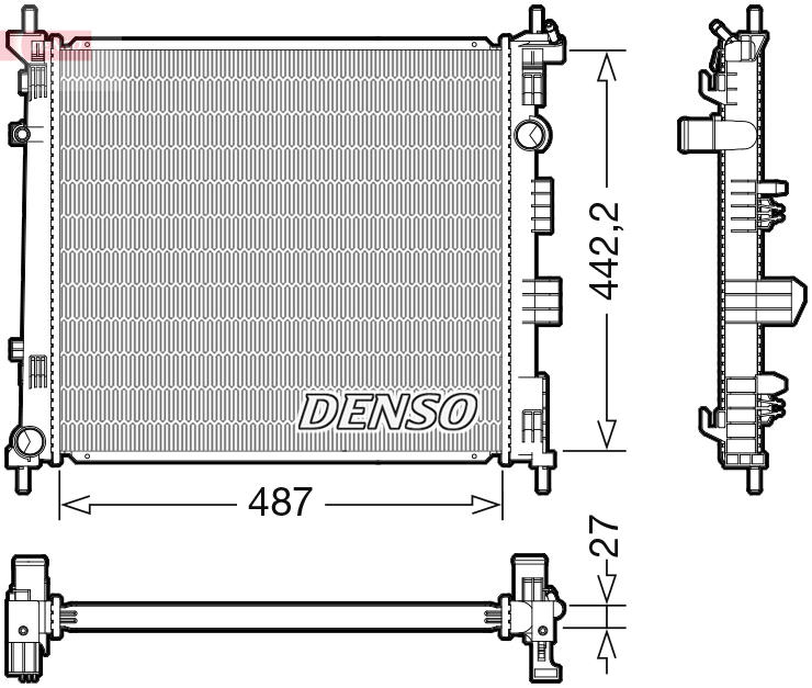 Radiatore, Raffreddamento motore - DRM46070 DENSO