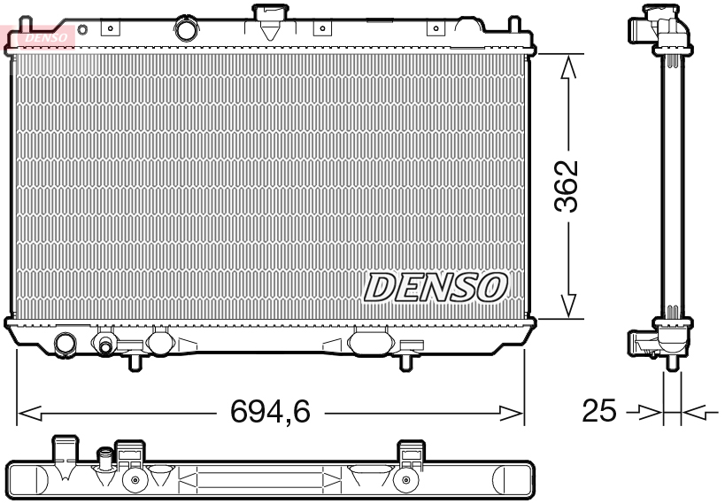 radiatorius, variklio aušinimas - DRM46073 DENSO