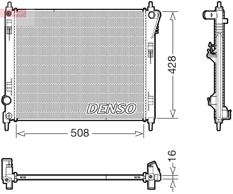 Radiatore, Raffreddamento motore - DRM46075 DENSO