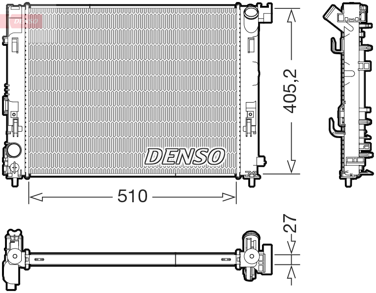 Radiatore, Raffreddamento motore - DRM46076 DENSO