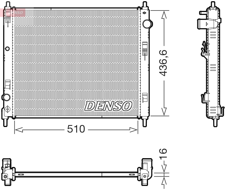 radiatorius, variklio aušinimas - DRM46078 DENSO