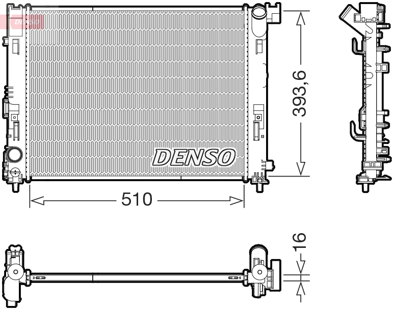 Radiator, engine cooling - DRM46103 DENSO