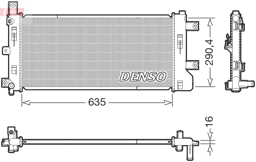 Radiator, engine cooling - DRM46105 DENSO