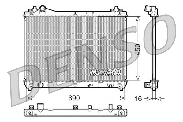 Radiatore, Raffreddamento motore - DRM47011 DENSO